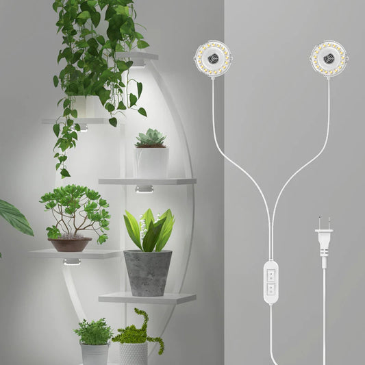 SANSI 10W Full Spectrum 2-Head Grow Light With Timer